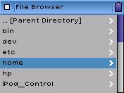 iPod file browser